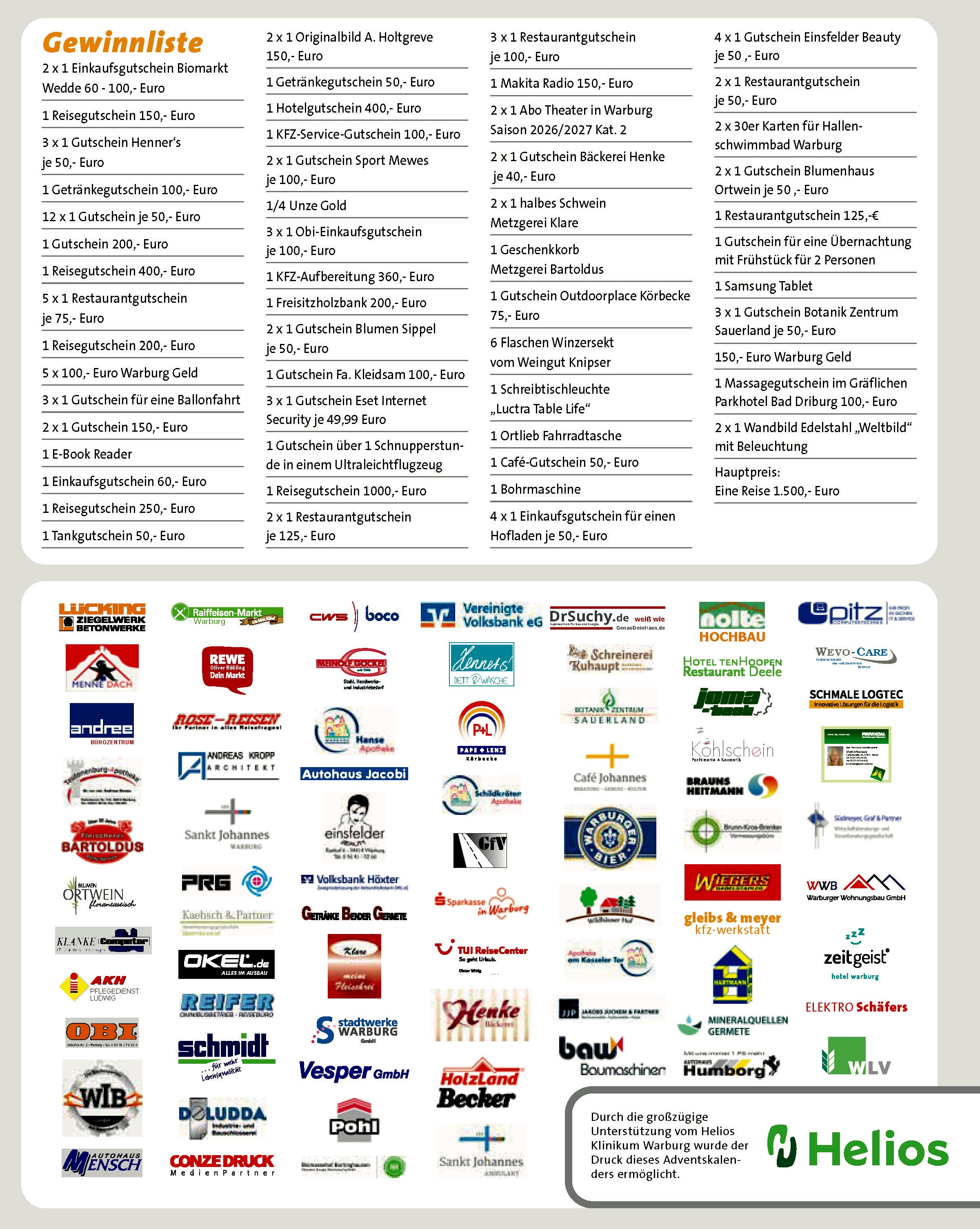 Preise und Sponsoren 2025